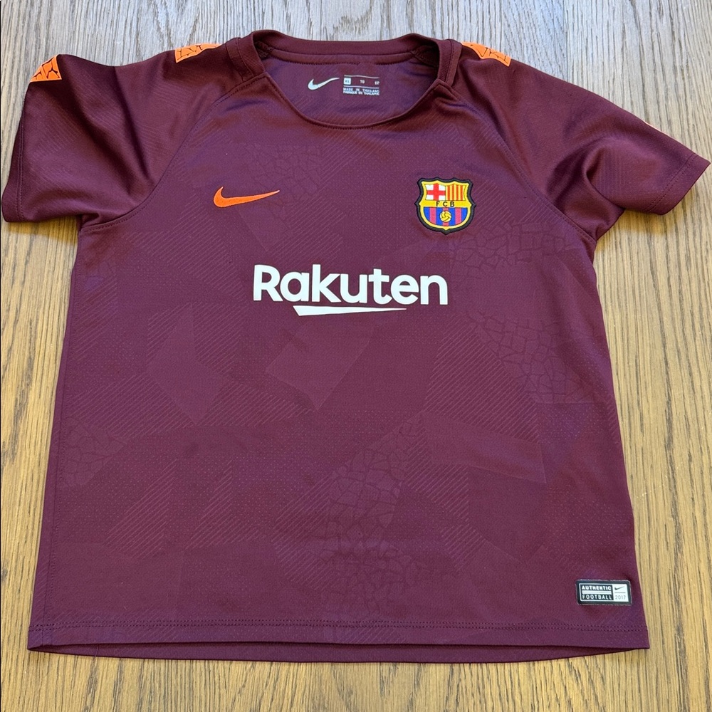 Nike 2017/18 FC Barcelona Soccer Jersey La Liga Burgundy Youth Size XL